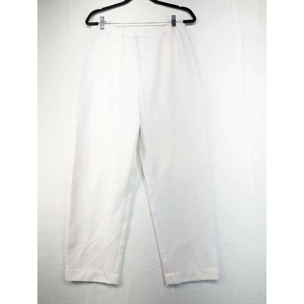 Graff Californiawear Vintage White Ribbed Straight Leg Pants Size 18 Made in USA